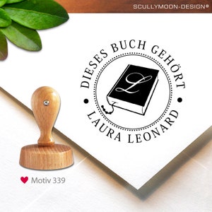 Stempel 339 personalisiert, Monogramm-Stempel, 3,6 cm, Stempel mit Name, Exlibris, custom stamp, personalized Bild 1