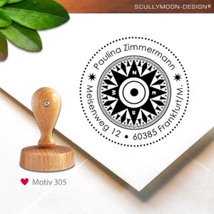 Carimbo (305) - personalizado, carimbo de endereço, 4 cm, carimbo com endereço, bússola, marítimo, carimbo personalizado, personalizado