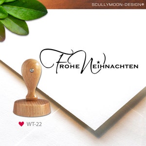 Stempel (WT-22) - Weihnachten, 5,4 cm, Frohe Weihnachten, Geschenkanhänger, Christmas, stamp
