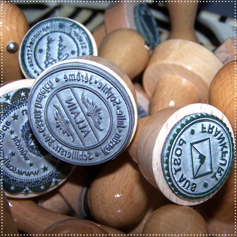 Stempel 339 personalisiert, Monogramm-Stempel, 3,6 cm, Stempel mit Name, Exlibris, custom stamp, personalized Bild 3