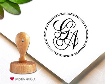 Stamp (406-A) - personalized, 3.4 cm, monogram stamp, custom stamp, personalized