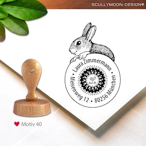 Timbri (40) - personalizzati, 4,8 cm, timbro indirizzo motivo, coniglio, timbro personalizzato, personalizzato