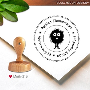Stempel (316) - personalisiert, Adress-Stempel, 4 cm, Stempel mit Adresse, custom stamp, personalized
