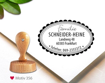 Stempel (356) - personalisiert, Adress-Stempel, 5 cm, Stempel mit Adresse, custom stamp, personalized