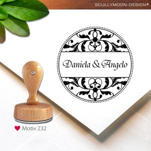 Stempel (232) - personalisiert, Hochzeits-Stempel, 4 cm, Namen Stempel, custom stamp, personalized
