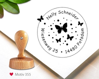 Stempel (355) - personalisiert, 4,2 cm Adress-Stempel, custom stamp, personalized