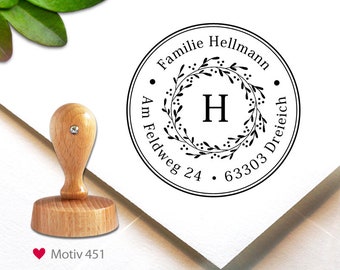 Stempel (451) - personalisiert, 4 cm, Stempel mit Adresse, custom stamp, personalized