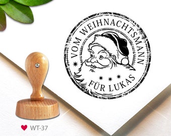 Stempel (WT-37) - Weihnachten, 4 cm, Vom Weihnachtsmann, Geschenkanhänger, Christmas, stamp