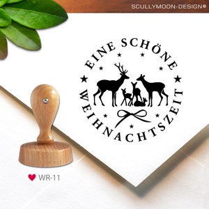 Stamp (WR-11) - Christmas, 3.7 cm, A Merry Christmas, gift tag, Christmas, stamp