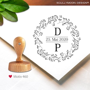 Stempel (460) - personalisiert, 4 cm, Stempel mit Name, Save the Date, Hochzeit, custom stamp, personalized, wedding