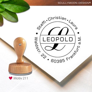 Stempel 211 personalisiert, Adress-Stempel, 4 cm, Familien Stempel, custom stamp, personalized Bild 1