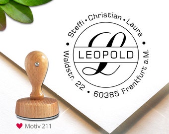 Stempel (211) - personalisiert, Adress-Stempel, 4 cm, Familien Stempel, custom stamp, personalized