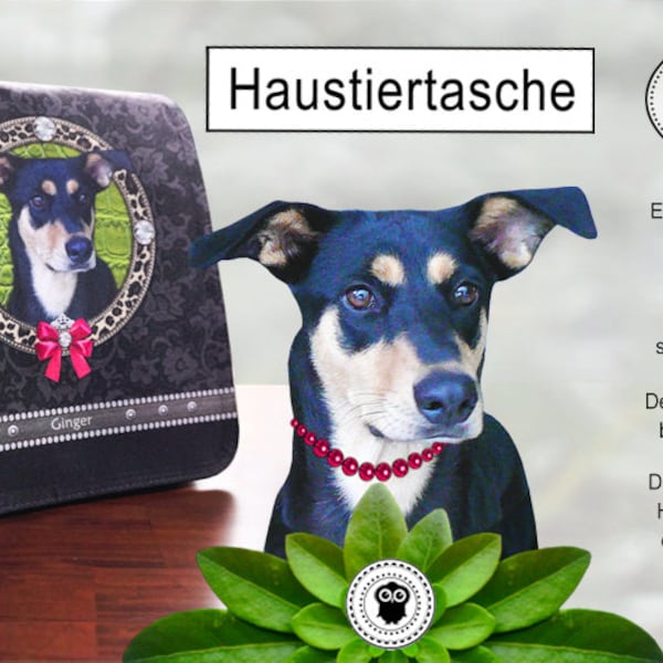 Pet bag, individually with your pet, bag personalized with a photo of your pet, umhaengetasche printed