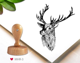 Stamp (MHR-3) - deer, 4.5 cm, Christmas, stamp, deer