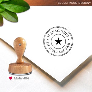 Sello (484) - personalizado, sello de profesor, 3 cm, sello con nombre, sello personalizado, personalizado