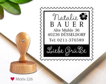 Stempel (226) - personalisiert, Adress-Stempel, 4 cm, Stempel mit Adresse, custom stamp, personalized