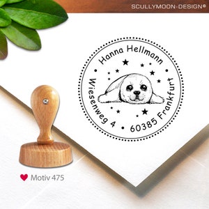 Tampon (475) - personnalisé, 4 cm, rond, tampon avec adresse ou nom, tampon personnalisé, personnalisé