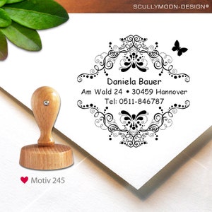 Stamp (245) - personalized, address stamp, 4.3 cm, stamp with address, custom stamp, personalized