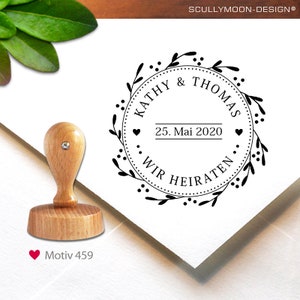 Stempel (459) - personalisiert, 4 cm, Stempel mit Name, Save the Date, Hochzeit, custom stamp, personalized, wedding