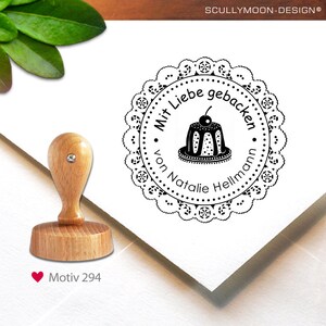 Timbro (294) - personalizzato, 4 cm, timbro con nome, cottura, timbro personalizzato, personalizzato
