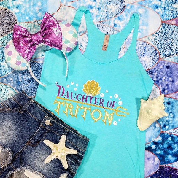 Daughter of Triton - The Little Mermaid shirt / Aqua colored - Disney World shirt