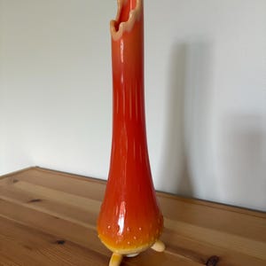 Vintage L.E. Smith Bittersweet 3 Toe Hobnail Swung Vase