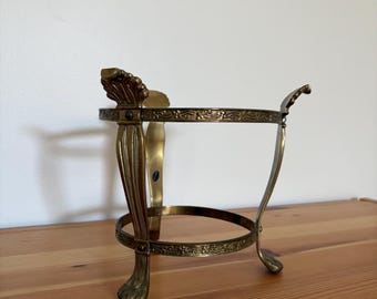 Soporte de latón vintage con patas - Soporte para macetas - Pedestal para cuencos