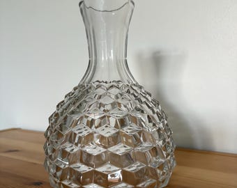 Fostoria American Clear Glass Water Bottle, Jug, Pitcher - Vintage Antique Rare - Cubist Design - 44 ounces - 1915