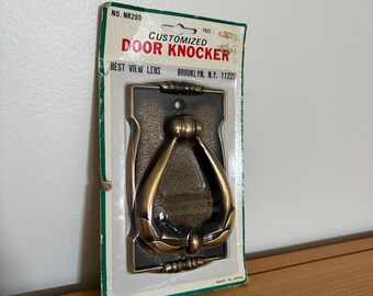 Llamador de puerta de latón vintage - NUEVO - Lente de alta visibilidad - Estilo cochera - Acabado de latón envejecido
