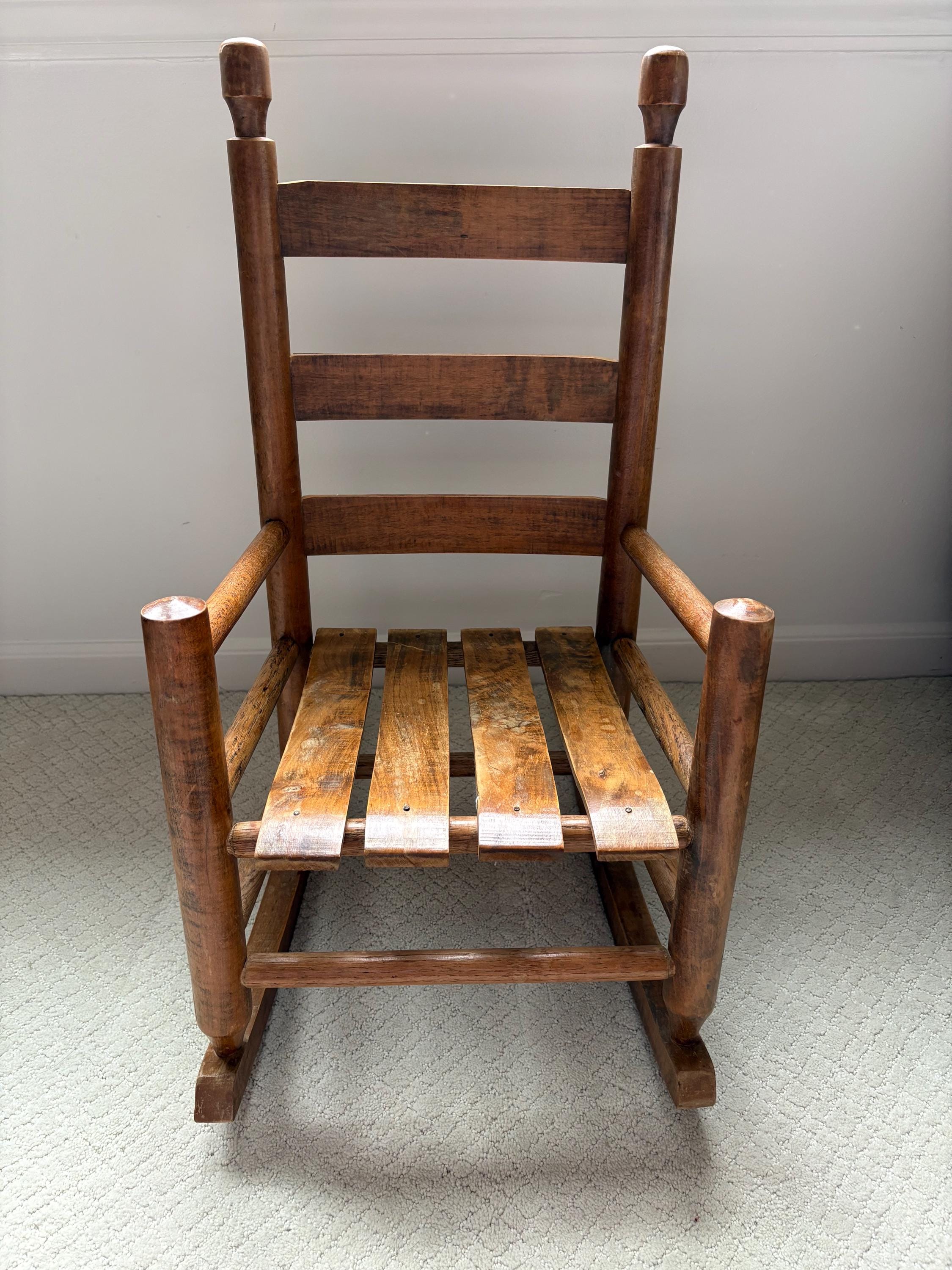 Rocking Chair Childs Antique Wood - Etsy