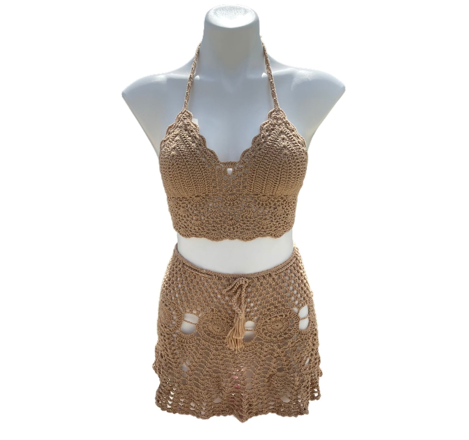 Two Piece Crochet Swimsuit Cover Up Etsy