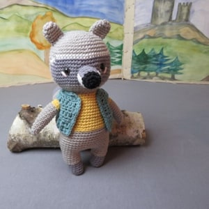 Raccoon, Christmas, gift, Pica Pau, amigurumi, crocheted toy, cuddly toy, handmade, unique item, stuffed animal, children, toy