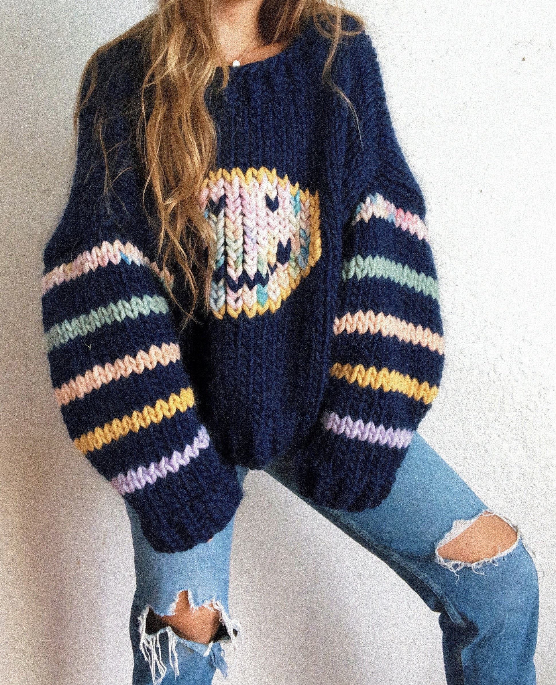 All Smiles Tomorrow Smiley Sweater Pullover Knitting Pattern Etsy