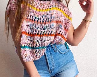Meet me in Paradise tank shirt sweater knitting pattern