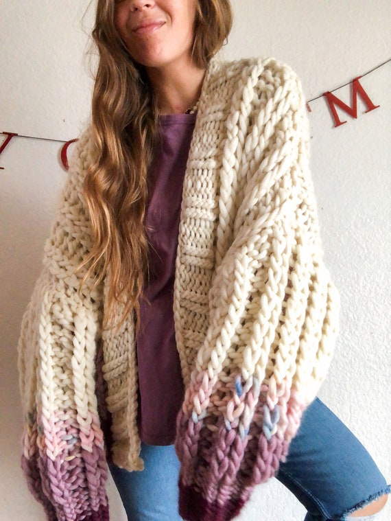 Sugarplum Fairy Ribbed Cardigan Sweater Knitting Pattern - Etsy