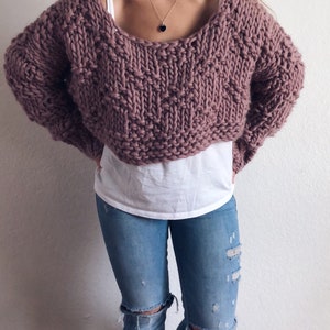 Go With The Flow Crop wool sweater knitting pattern image 6