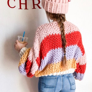 Cropped Striped Winter Sweater knitting pattern image 2