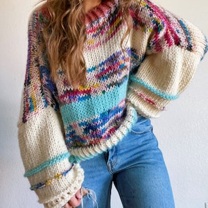 Celestial Sunrise spring knitting pattern pullover sweater