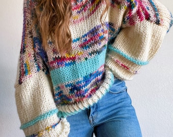 Celestial Sunrise spring knitting pattern pullover sweater