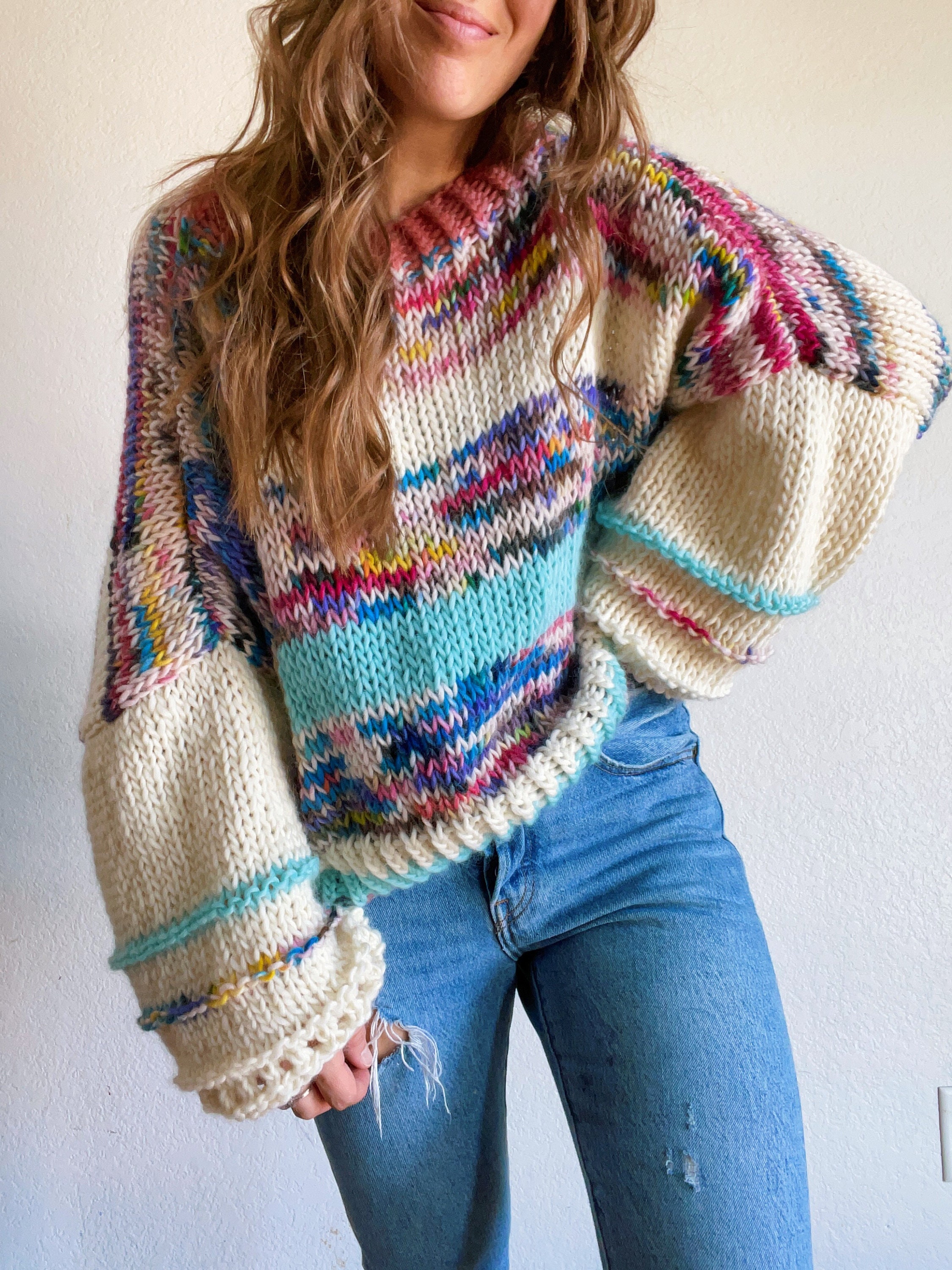 Celestial Sunrise Spring Knitting Pattern Pullover Sweater