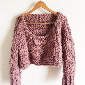 Go With The Flow Crop wool sweater knitting pattern image 4