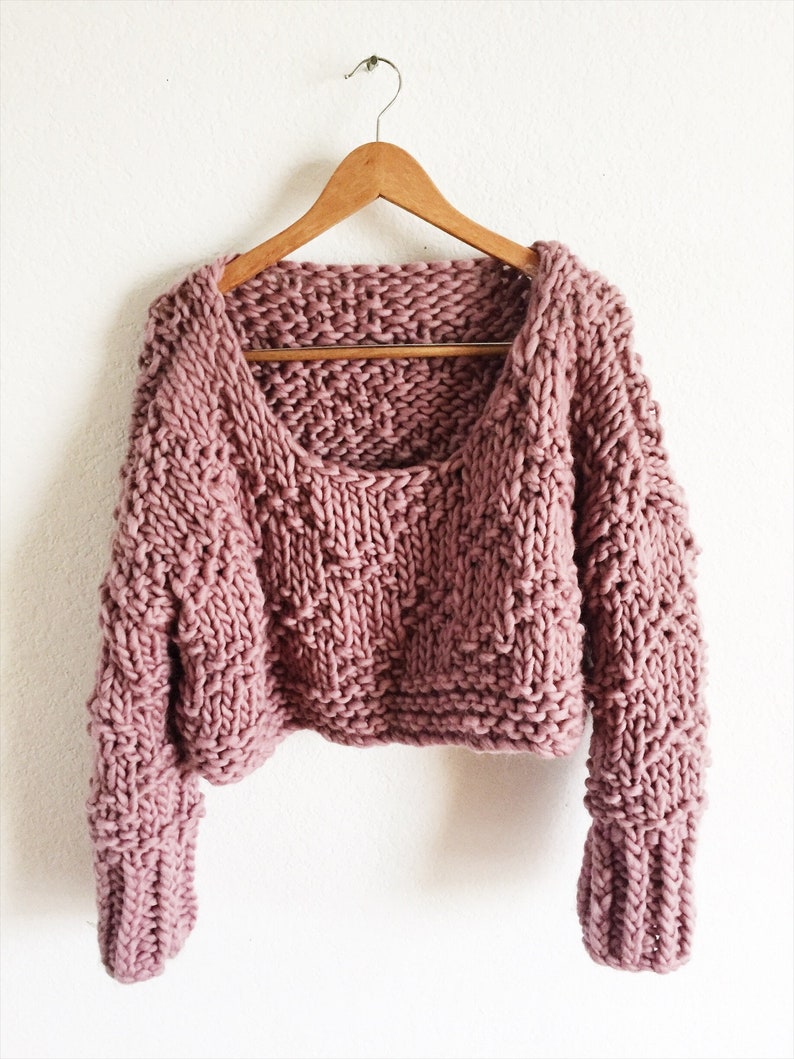 Go With The Flow Crop wool sweater knitting pattern image 4