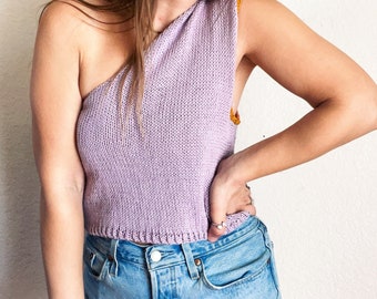 Forever One shoulder tank cotton knitting pattern