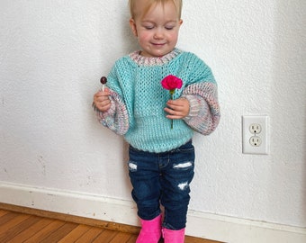 Ice Princess Pullover sweater toddler knitting pattern