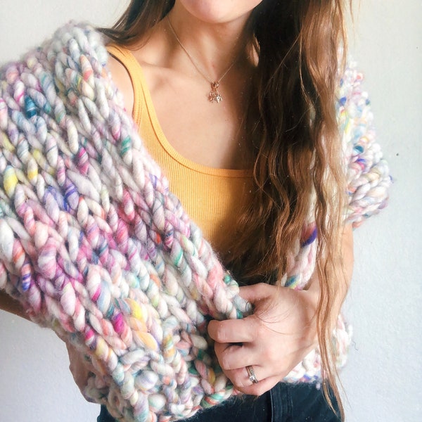 Crop Glittery Yarn Knit Sweater