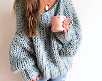 Winter Blues Wool pullover sweater knitting pattern