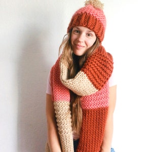 Autumn Fields Set knitting pattern scarf and beanie