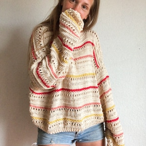 Inez Summer Sweater pullover cotton knitting pattern image 6