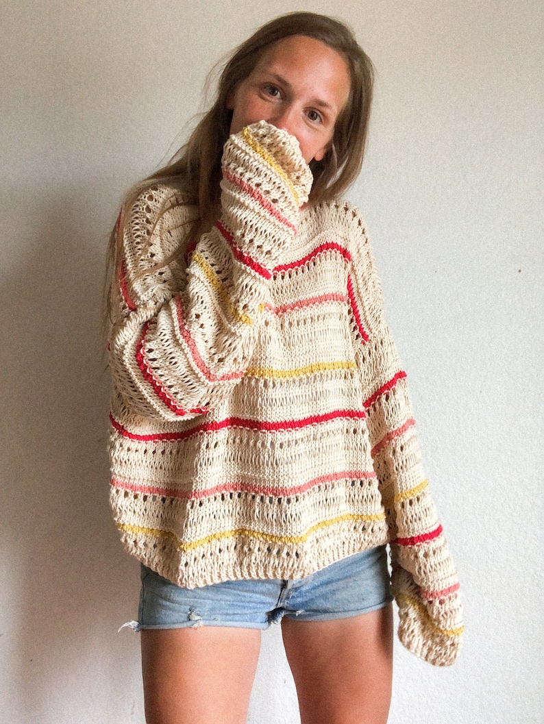 Inez Summer Sweater pullover cotton knitting pattern image 6