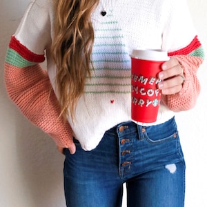 Stickmönster för jultröjan Happy Love Co